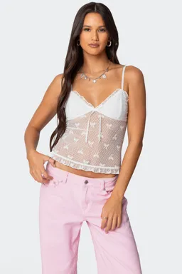 Musculosa transparente lunares lazo de Edikted en Tops para argentina