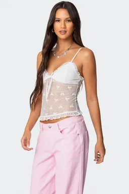 Musculosa transparente lunares lazo de Edikted en Tops para argentina