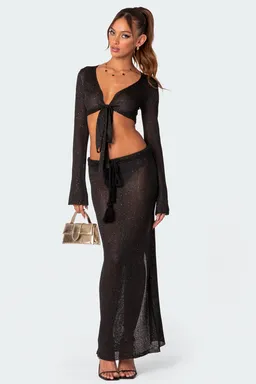 Crop top tejido lentejuelas micro de Edikted en Tops para argentina
