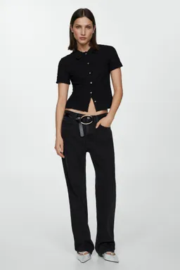 Remera algodón con textura de Mango en Camisas para argentina