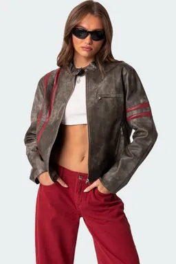 Campera cuero sintético lavado thunder de Edikted en Chaquetas para argentina