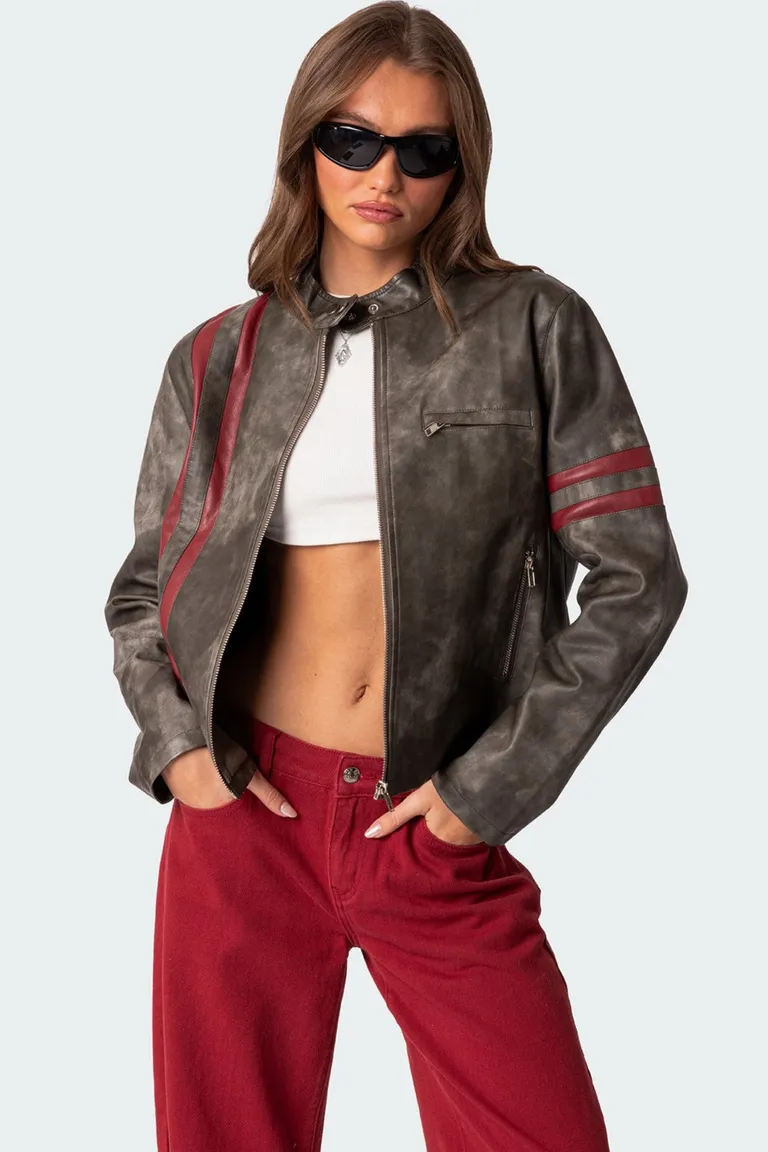 Campera cuero sintético lavado thunder de Edikted en Chaquetas para argentina
