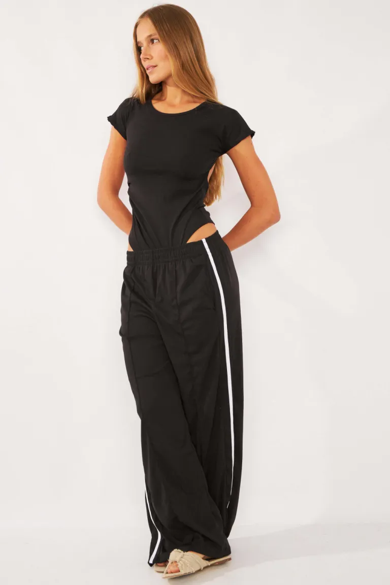 Pantalón jogger de corte amplio en micro morley con detalles de cordón y bolsillos de Belle en Pantalones para argentina