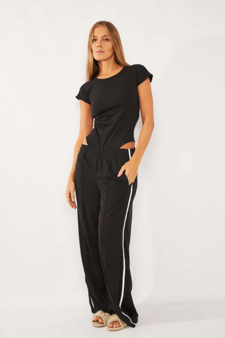 Pantalón jogger de corte amplio en micro morley con detalles de cordón y bolsillos de Belle en Pantalones para argentina