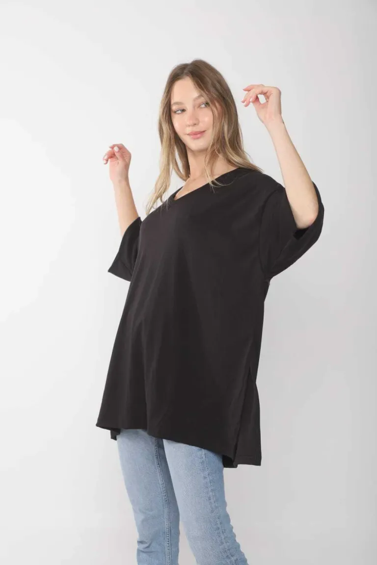 Remera suelta de estilo amplio con escote en V de Belle en Remeras para argentina