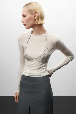 Collar cuerpo con cristales de Mango en Bijouterie para argentina