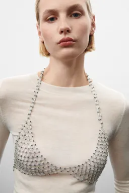 Collar cuerpo con cristales de Mango en Bijouterie para argentina