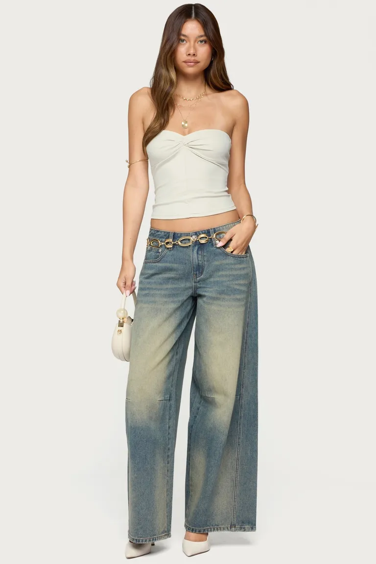 Jeans baggy tiro bajo lavado de Edikted en Pantalones para argentina