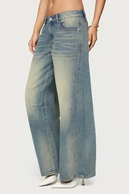 Jeans baggy tiro bajo lavado de Edikted en Pantalones para argentina