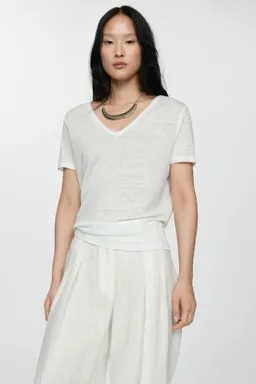 Remera lino manga corta de Mango en Remeras para argentina
