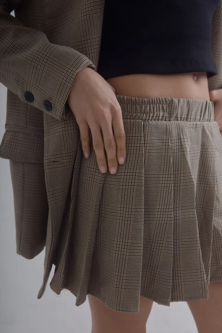 Falda Tableada de Corte Cuadrille con Cintura Elástica de Belle en Faldas para argentina