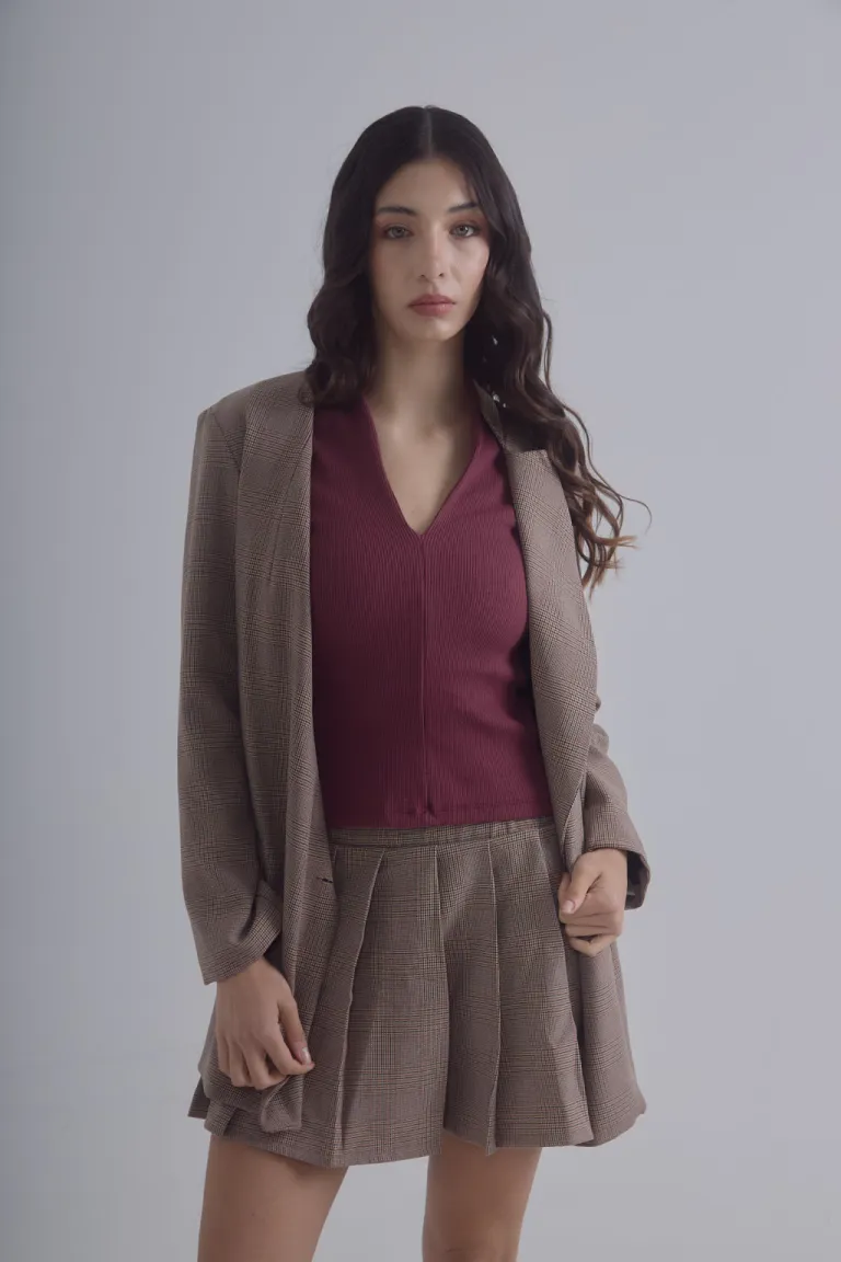 Falda Tableada de Corte Cuadrille con Cintura Elástica de Belle en Faldas para argentina