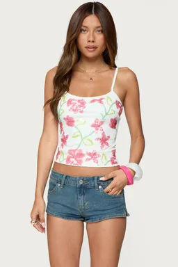 Musculosa bordada floral de Edikted en Tops para argentina