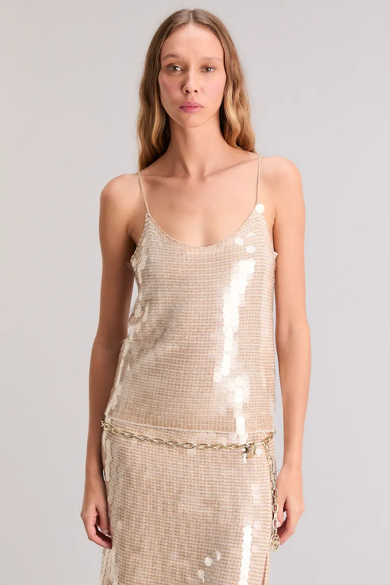 Top Fetish: Prenda de moda con destellos brillantes y corte femenino de Kosiuko en Tops para argentina