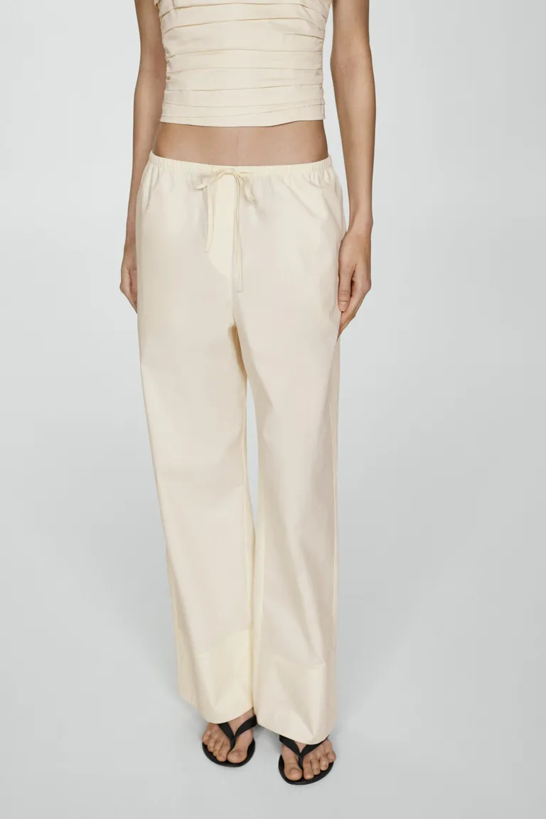 Pantalón wideleg algodón de Mango en Pantalones para argentina