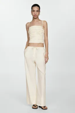 Pantalón wideleg algodón de Mango en Pantalones para argentina