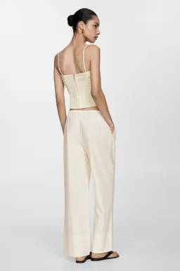 Pantalón wideleg algodón de Mango en Pantalones para argentina