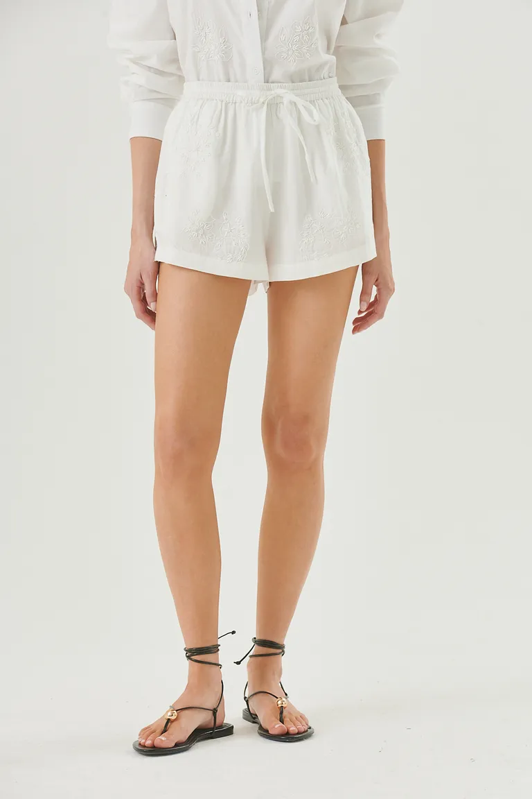 Short de algodón liviano con detalles bordados y cintura elástica ajustable de Sweet en Shorts para argentina