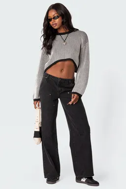 Sweater cropped texturado gwenyth de Edikted en Buzos y Sweaters para argentina