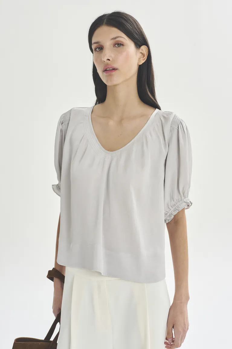 Blusa de manga corta de corte amplio y diseño suelto para mujer de Akiabara en Blusas para argentina