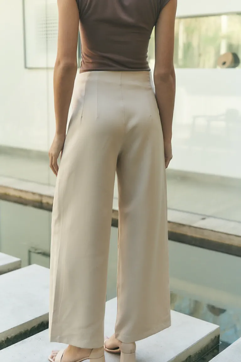 Pantalón ancho con pinzas y bolsillos laterales para mujer de Lemmon en Pantalones para argentina