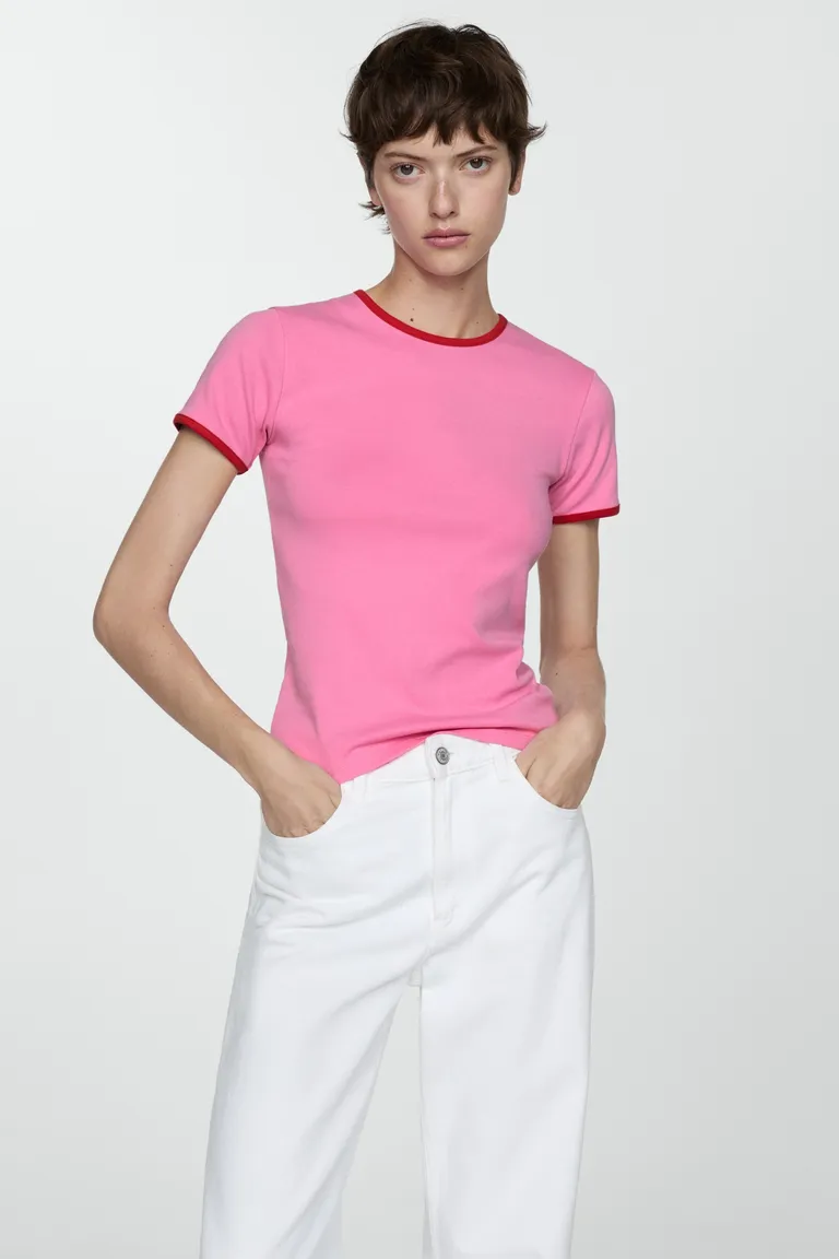 Remera ribetes contraste de Mango en Remeras para argentina