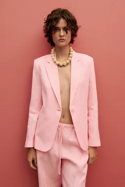Pantalón recto lino lazo de Mango en Pantalones para argentina