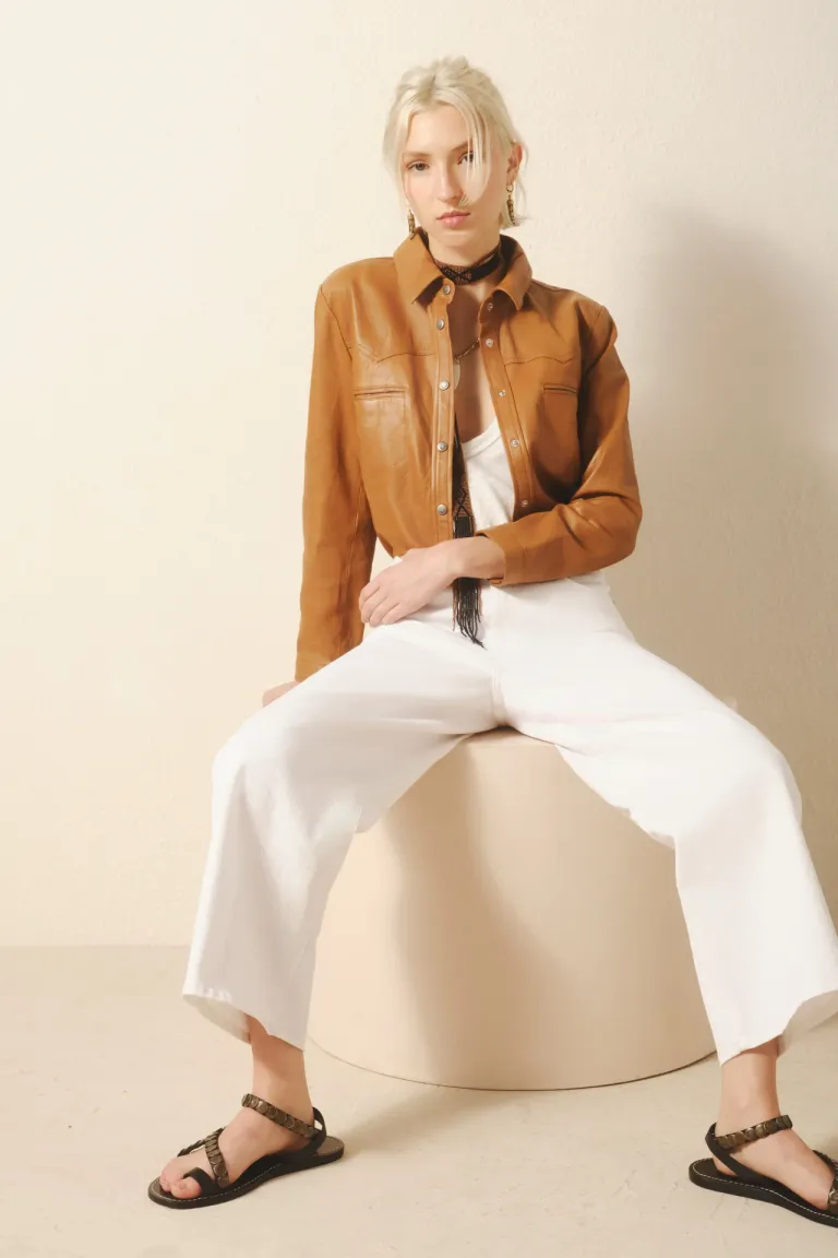 Pantalones de denim blanco de corte alto y pierna ancha para mujer de Rapsodia en Pantalones para argentina