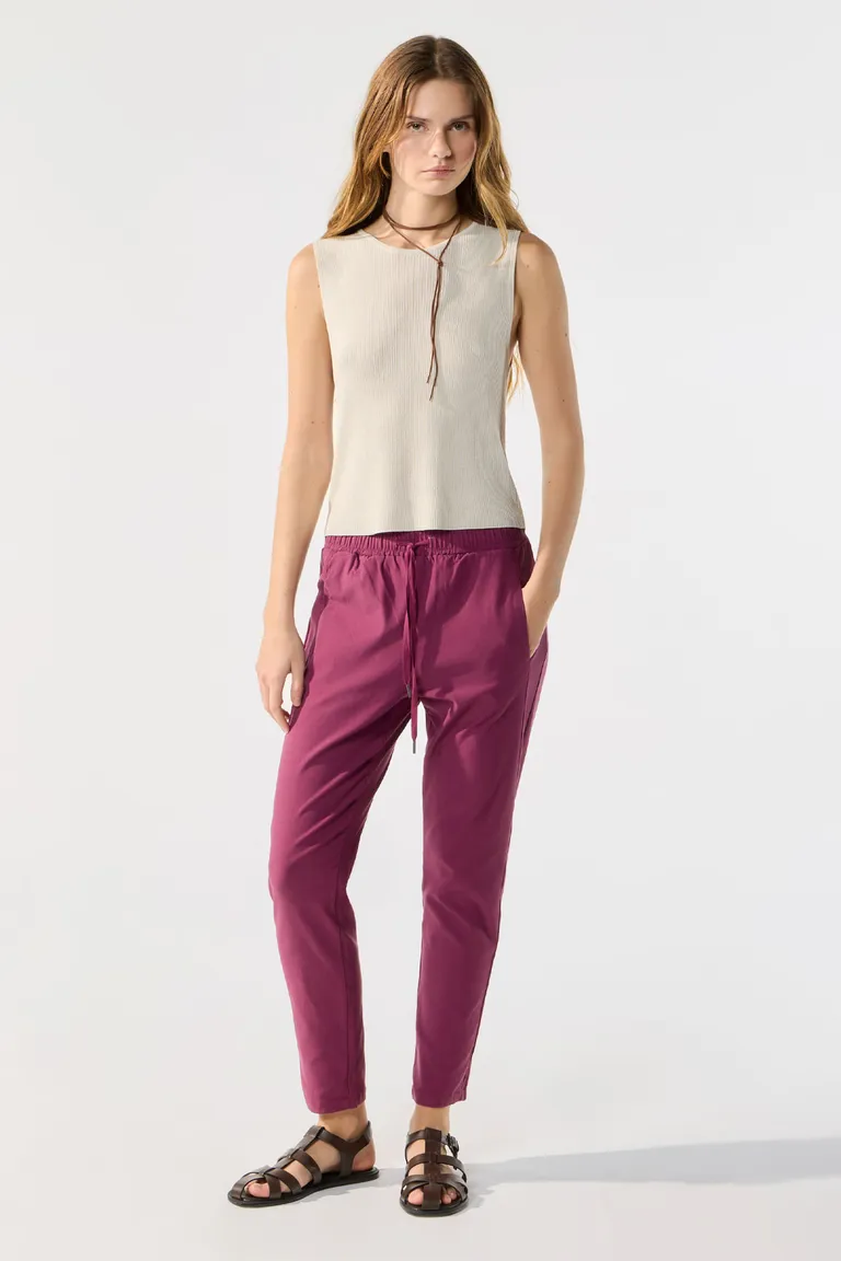 Pantalones holgados de bengalina con ajuste regulable en la cintura de Cuesta Blanca en Pantalones para argentina