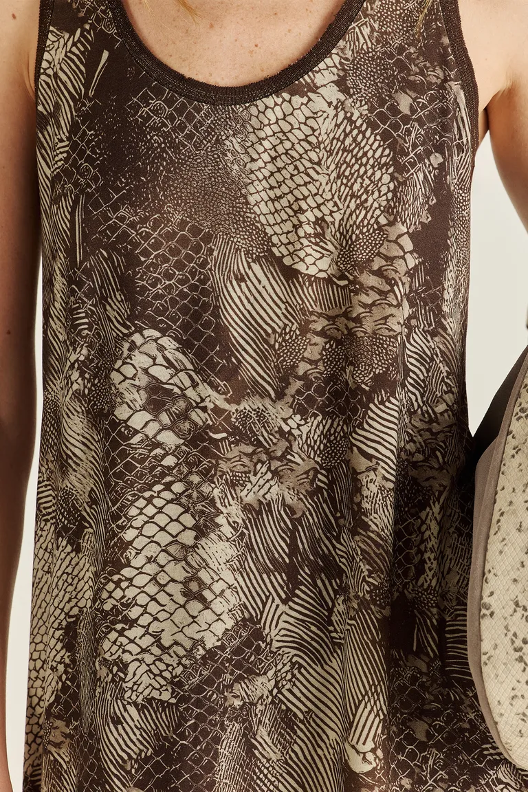 Vestido largo estampado de punto premium con puño de lurex de Tucci en Vestidos para argentina