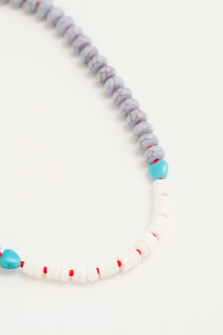 Collar corto con piezas de efecto mármol y discos decorativos de 42cm de Rapsodia en Bijouterie para argentina