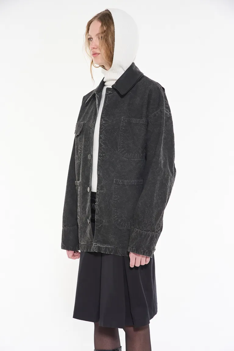 Chaqueta de canvas pesado con cuello de cuero - Prenda de abrigo versátil y de estilo urbano de Ay Not Dead en Chaquetas para argentina