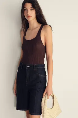 Bermudas rectas tiro alto de Mango en Shorts para argentina