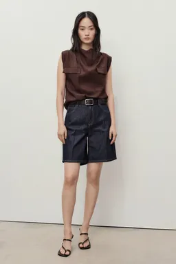 Bermudas rectas tiro alto de Mango en Shorts para argentina