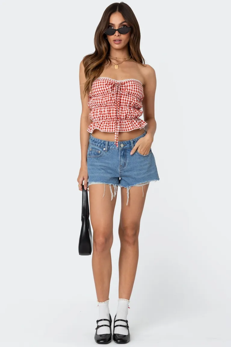 Shorts denim tiro medio fern de Edikted en Shorts para argentina