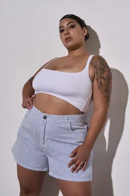 Short hermione líneas celestes rigido de Cheta Jeans en Shorts para argentina
