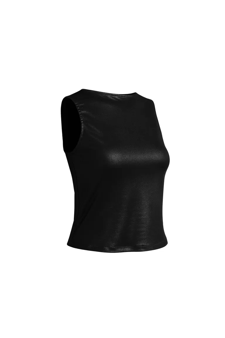 Top negro sin mangas de corte musculosa y calce ajustado de Naíma en Tops para argentina