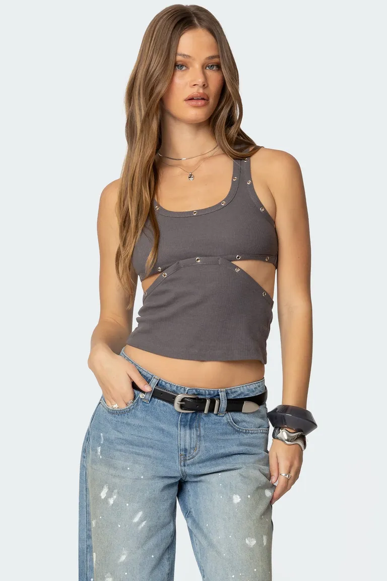 Musculosa rib imogen calada de Edikted en Tops para argentina
