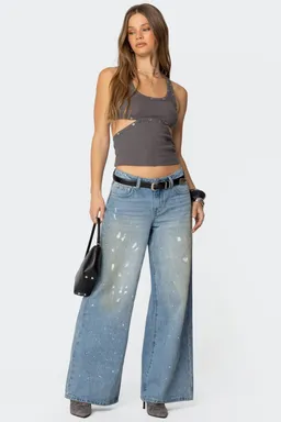 Musculosa rib imogen calada de Edikted en Tops para argentina