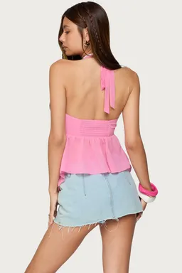 Top chiffon lentejuelas abertura frontal de Edikted en Tops para argentina