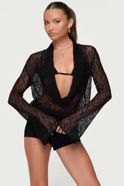Top transparente encaje lera de Edikted en Tops para argentina