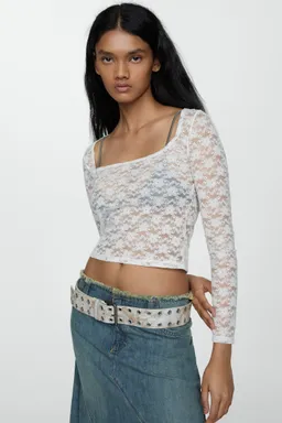 Top encaje floral de Mango en Tops para argentina