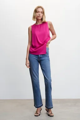 Blusa cruzada con botón de Mango en Blusas para argentina