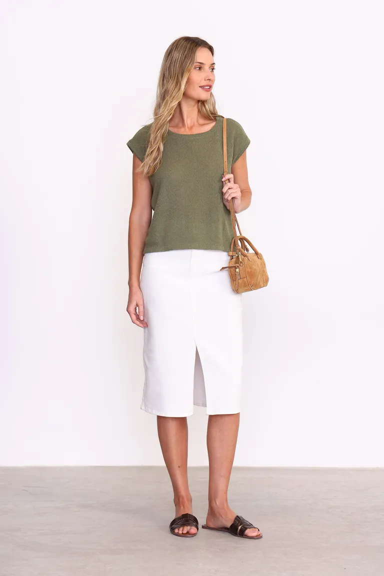 Musculosa de textura artesanal con diseño boho y sofisticado de Yagmour en Tops para argentina