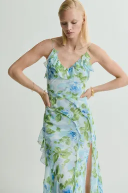 Vestido floral con volantes de Mango en Vestidos para argentina