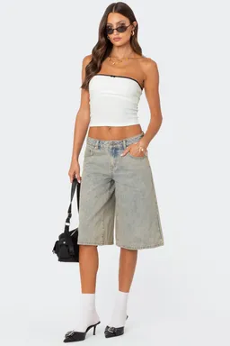 Bermudas denim largas ácido xtra de Edikted en Shorts para argentina