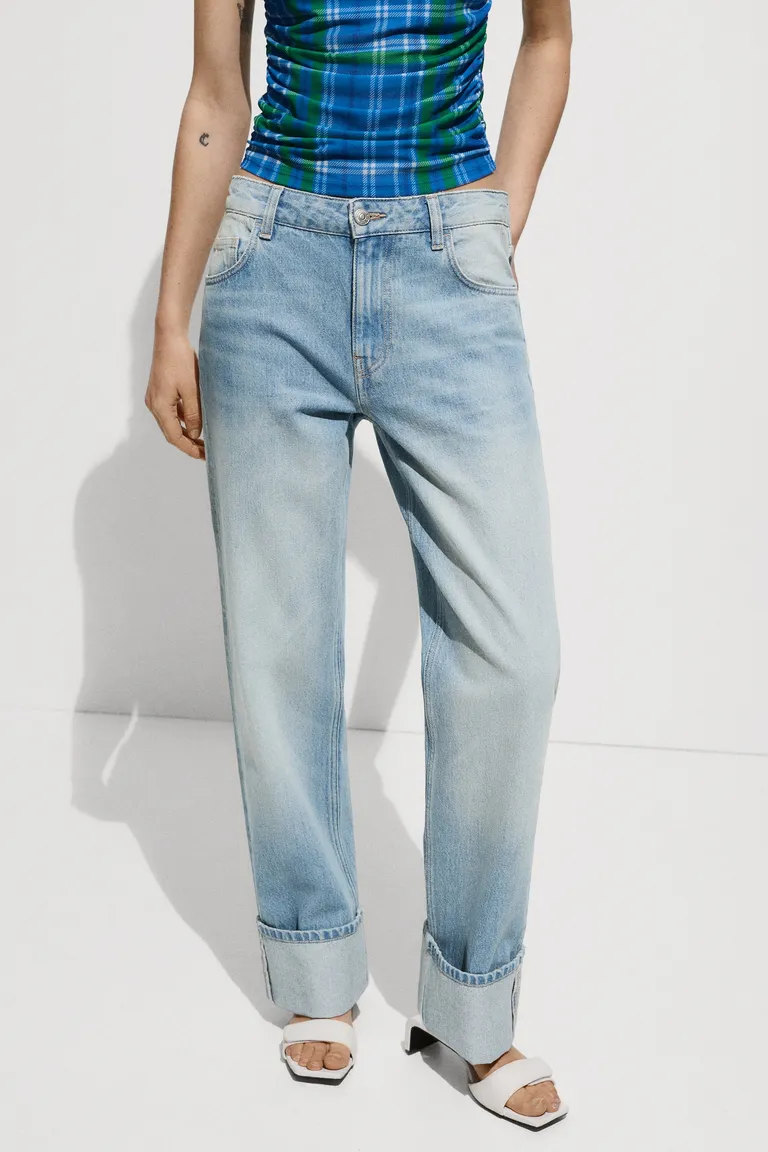 Jeans rectos con dobladillo de Mango en Pantalones para argentina