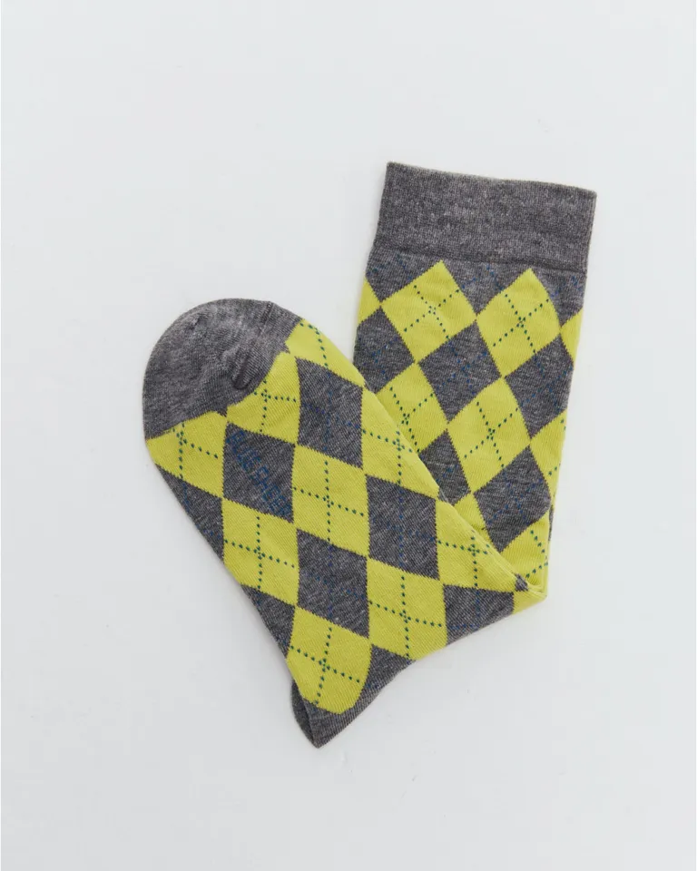 Soquetes tejidos de algodón con diseño de rombos bicolor de Blue Sheep en Ropa Interior y Medias para argentina