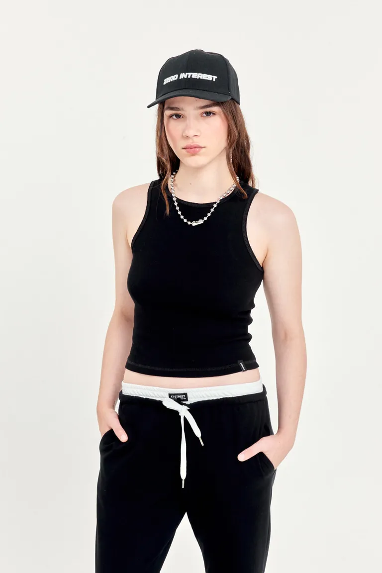 Top de algodón negro de corte clásico para un estilo casual y elegante de 47 Street en Tops para argentina