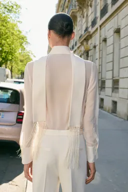 Camisa seda pañuelo flecos de Mango en Camisas para argentina